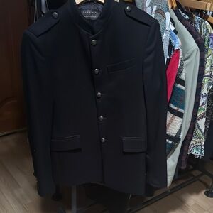 Zara Man Black Military Style Jacket